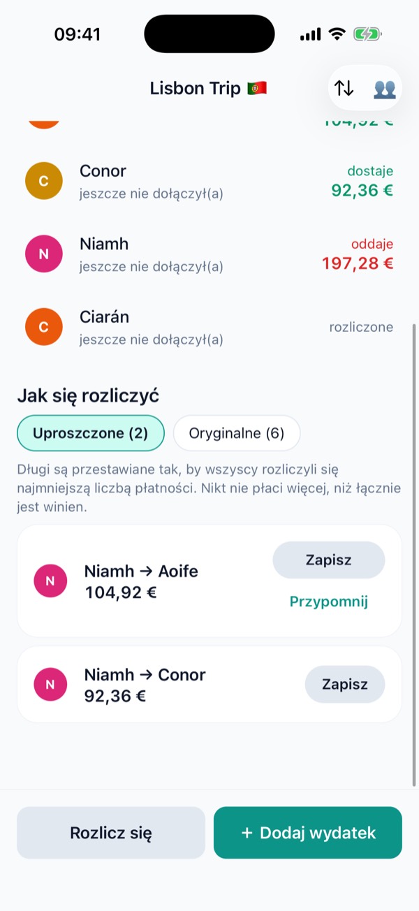 Uproszczony plan rozliczenia